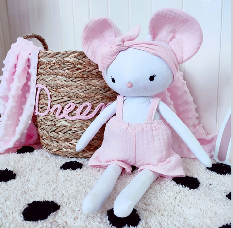 handmade mouse doll made with studio seren mouse doll