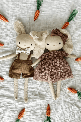 handmade bunny doll made with studio seren bunny sewing pattern