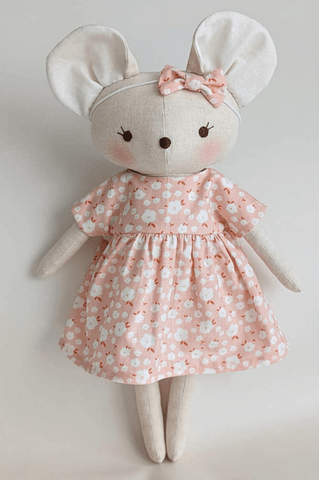 handmade mouse doll made with studio seren mouse doll