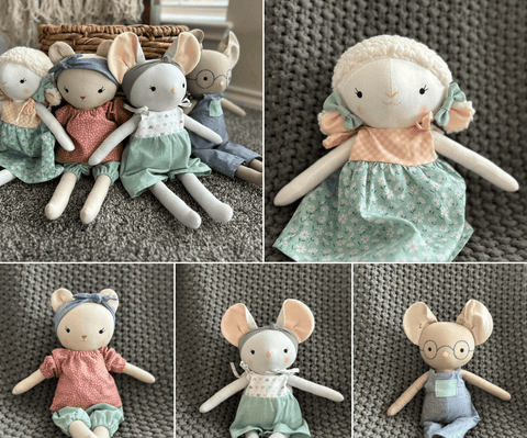 handmade dolls made with studio seren stuffed animal doll sewing patterns