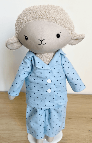 handmade lamb doll made with studio seren lamb sewing pattern