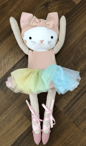 handmade cat doll made with studio seren cat sewing pattern