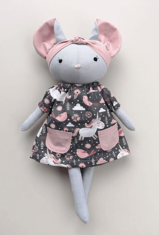 handmade mouse doll made with studio seren mouse sewing pattern