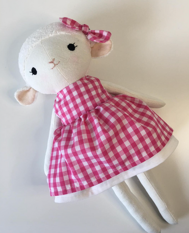 handmade lamb doll made with studio seren lamb sewing pattern