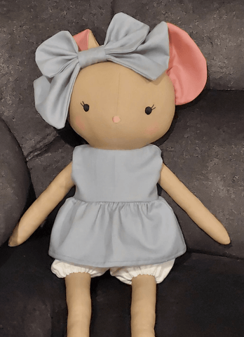 handmade mouse doll made with studio seren mouse sewing pattern