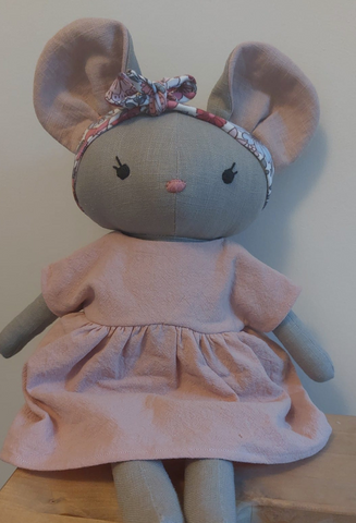 handmade mouse doll made with studio seren mouse sewing pattern