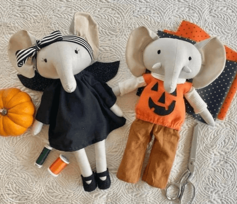 Halloween dolls made with Studio Seren sewing patterns