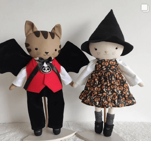 Halloween dolls made with Studio Seren sewing patterns