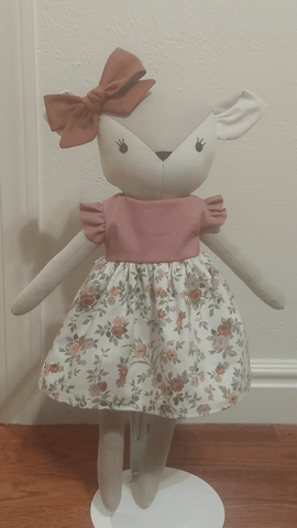 handmade deer doll made with studio seren deer sewing pattern