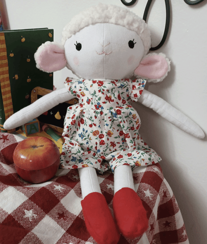 handmade lamb doll made with studio seren lamb sewing pattern