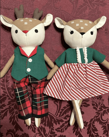 handmade deer doll made with studio seren deer sewing pattern