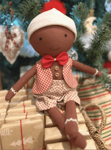 handmade gingerbread doll made with studio seren gingerbread man pattern