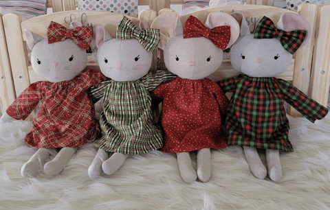handmade mice dolls made with studio seren mouse sewing pattern
