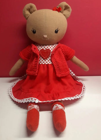 handmade valentines teddy made with studio seren teddy bear sewing pattern