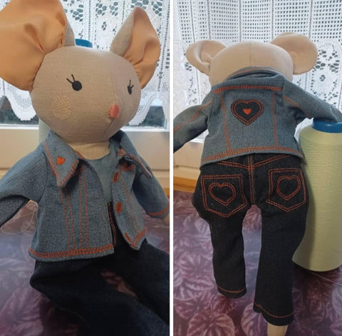 handmade mouse doll made with studio seren mouse sewing pattern