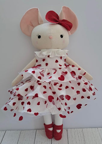 handmade mouse doll made with studio seren mouse sewing pattern