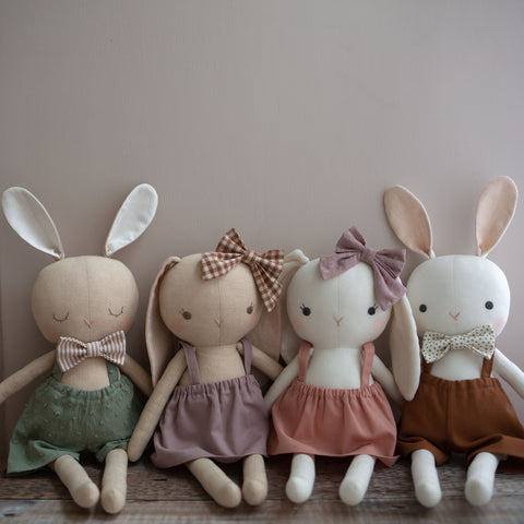 Studio Seren bunny pdf sewing pattern - boy and boy bunny rabbit doll