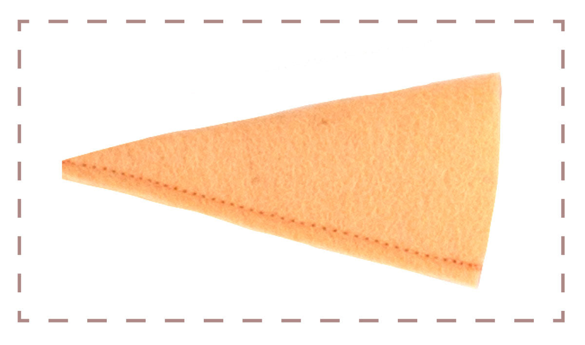 felt carrot sewing pattern - trimmed seam allowance