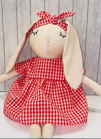 handmade bunny doll made with Studio Seren bunny sewing pattern