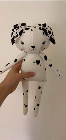 handmade dog doll made with Studio Seren dog sewing pattern