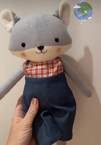 handmade fox doll made with Studio Seren fox sewing pattern