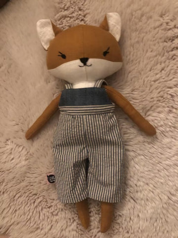 handmade fox doll made with Studio Seren fox sewing pattern