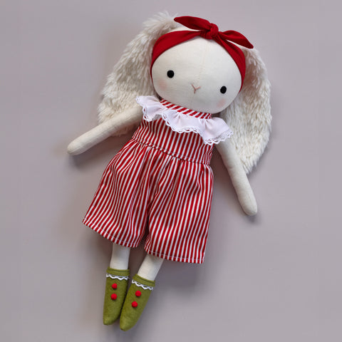 christmas bunny doll made with studio seren sewing patterns