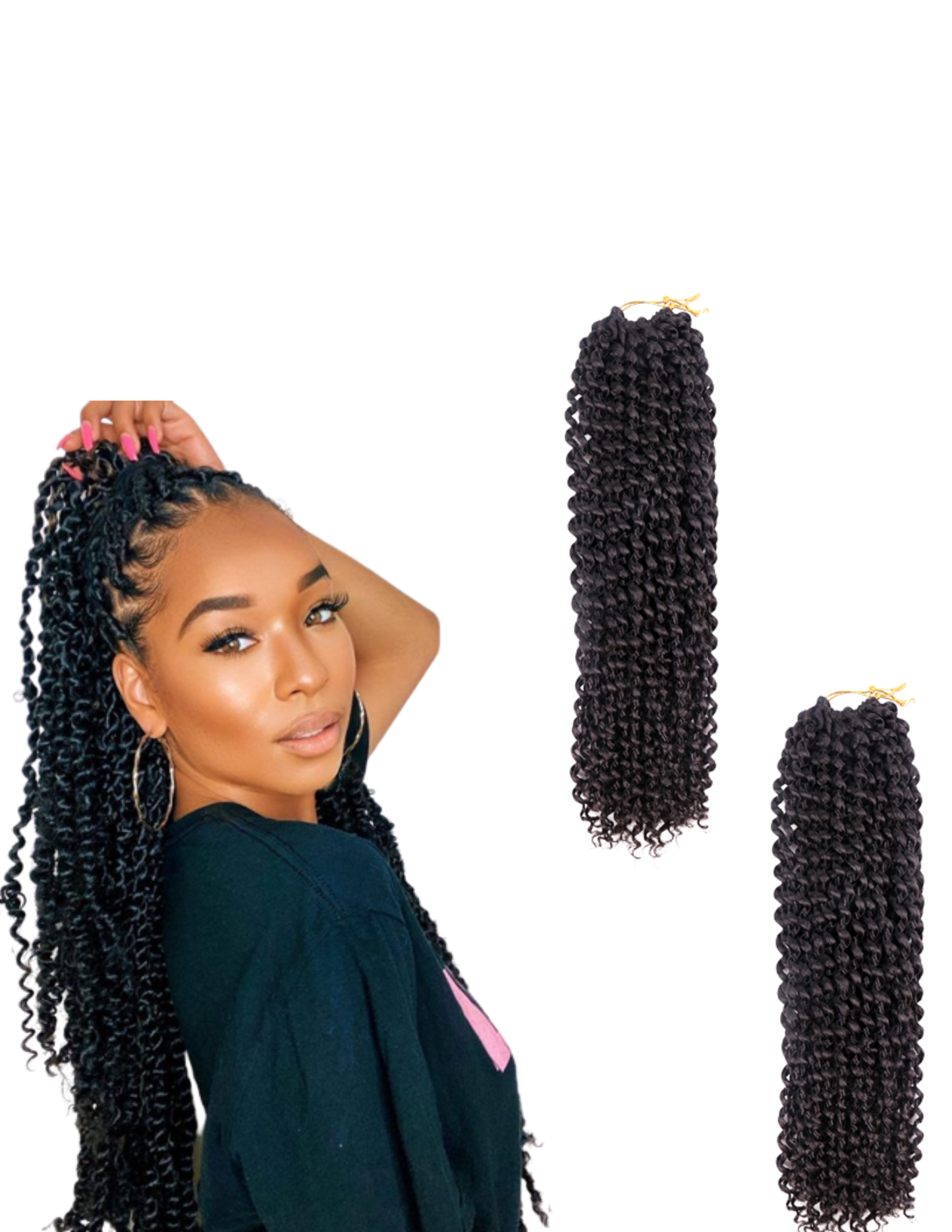 6 Packs Crochet Box Braids Curly Ends 10Inch Short Indonesia