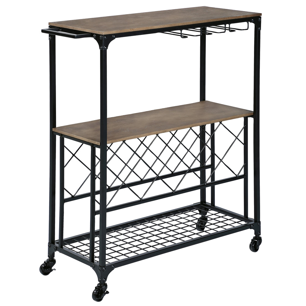  FirsTime & Co. New & Improved Gold Catalina Bar Cart, Slim  Kitchen Serving Cart and Coffee Cart with Storage for Liquor and Glasses,  Metal and Glass, Glam, 29.25 x 16 x