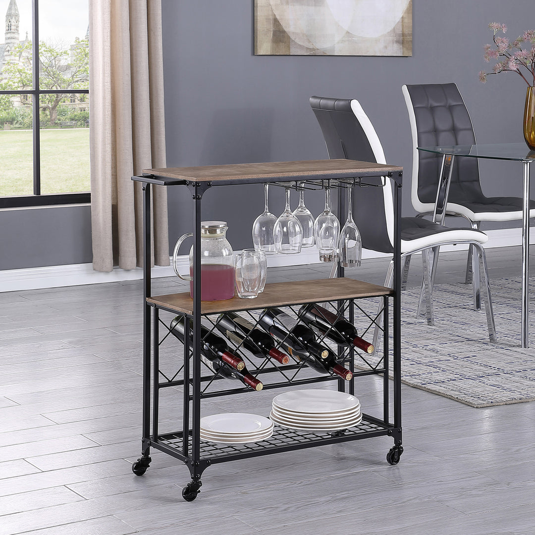  FirsTime & Co. New & Improved Gold Catalina Bar Cart, Slim  Kitchen Serving Cart and Coffee Cart with Storage for Liquor and Glasses,  Metal and Glass, Glam, 29.25 x 16 x