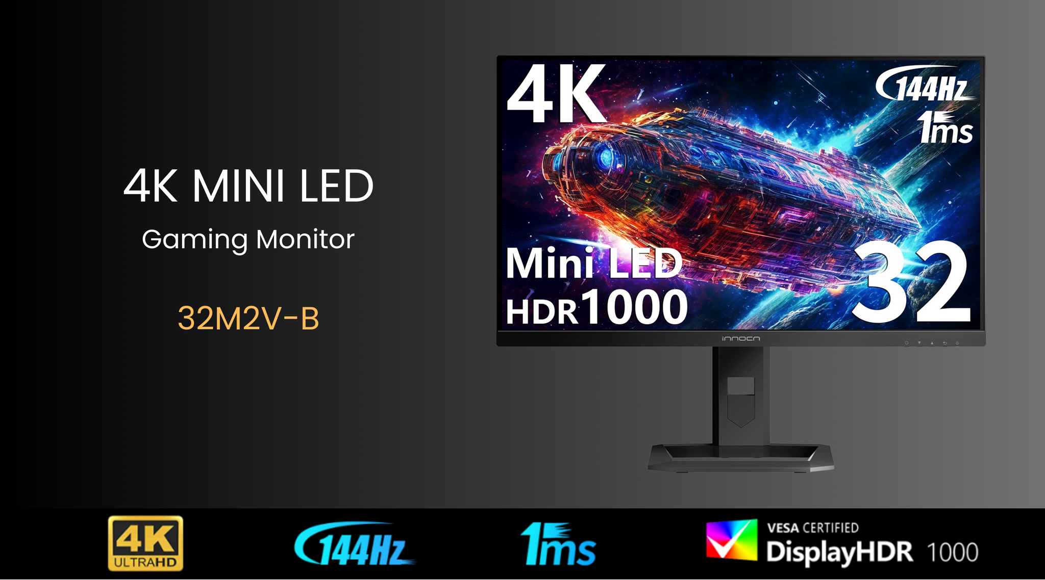 INNOCN 32 Mini LED 4K Computer Monitor Gaming-32M2V