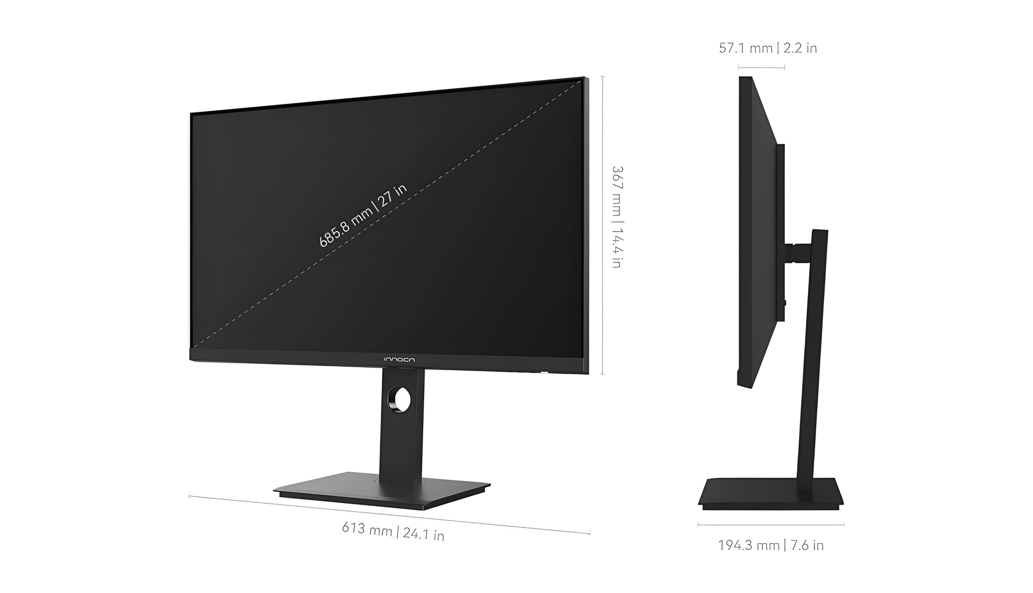 INNOCN 27インチ コンピューターモニター 4K - 27C1U-D