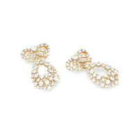 Lily and Rose Petite Alice Bow Earrings - Crystal (Gold)