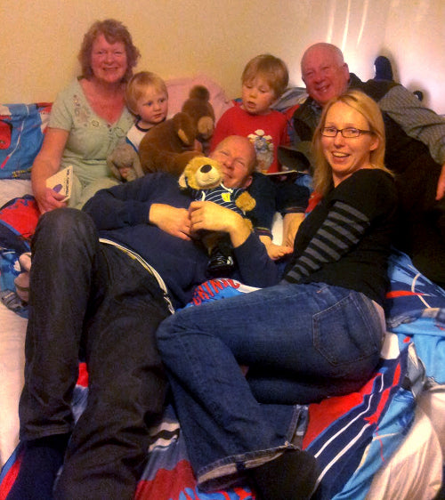 Roberts family at bedtime