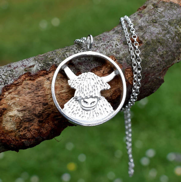 Sterling Silver Highland Cow Necklace – Juice Collection
