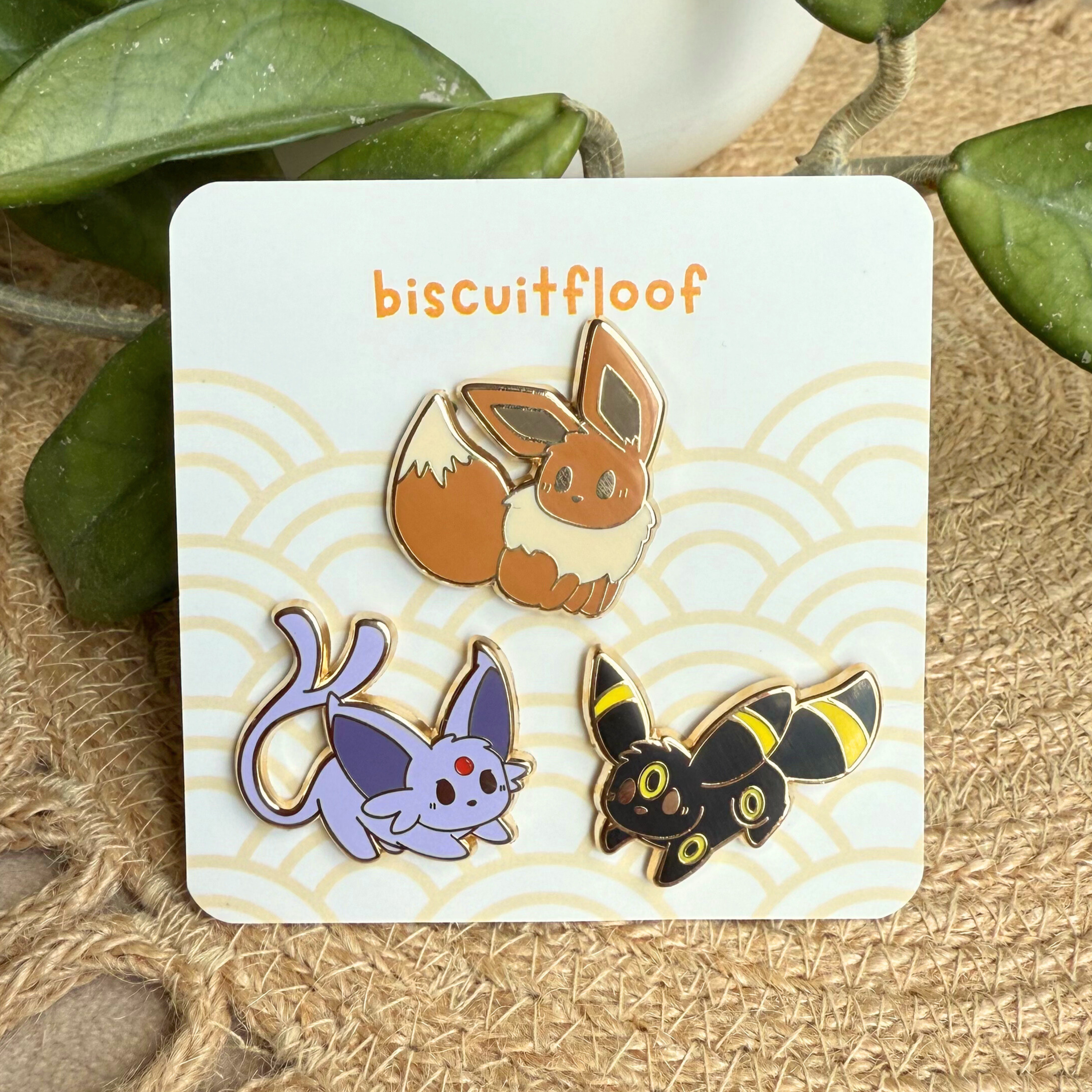 Normal, Psychic, and Dark Fox Pin Set