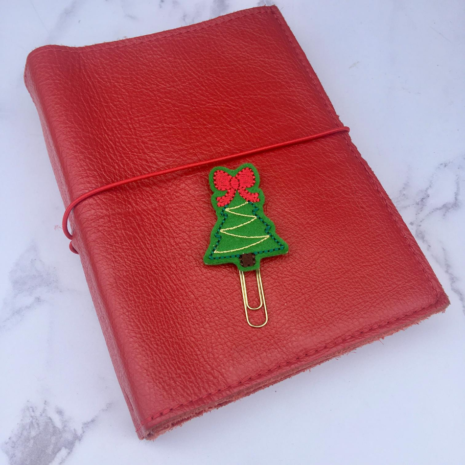 Bow Christmas Tree Planner Clip - Green