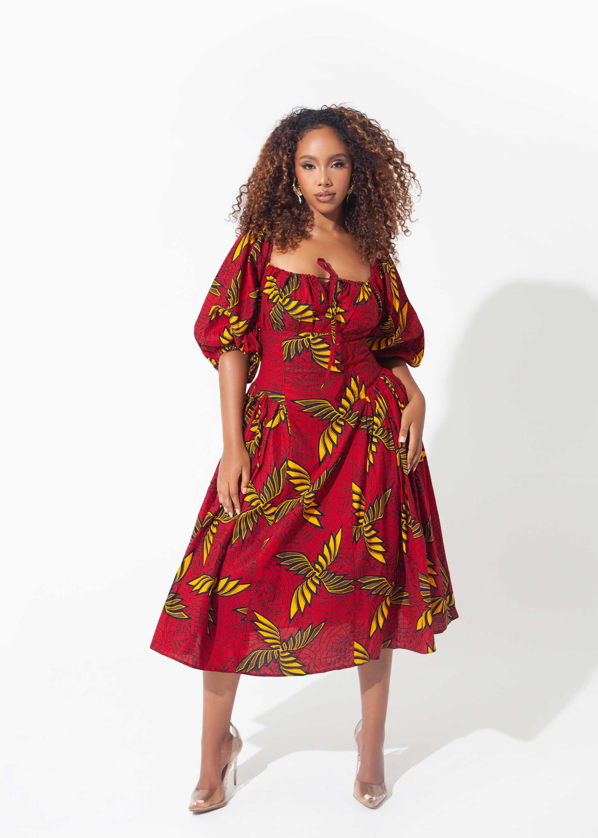 Image of African Print Cyrah Midi Dress