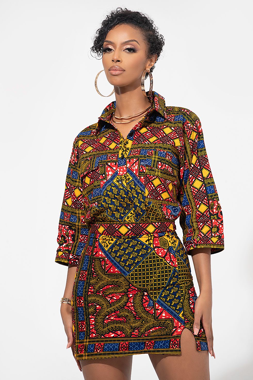 Image of African Print India Shirt