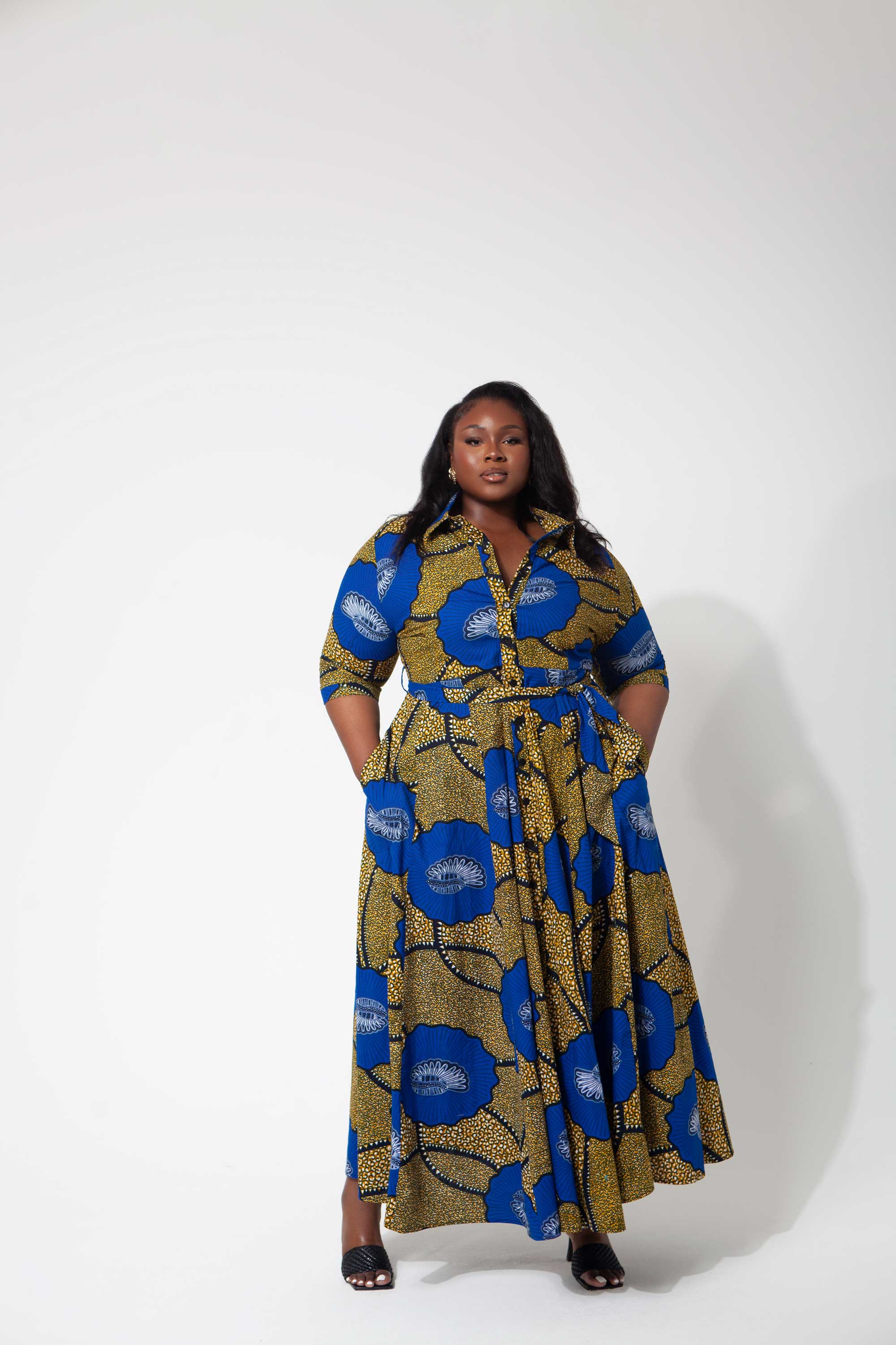 Image of African Print Nala Maxi Shirt Dress