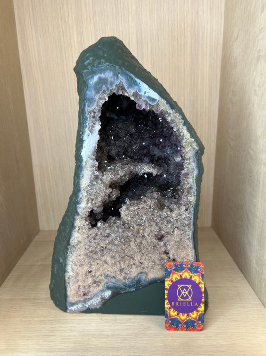 Large Amethyst Geode Crystal Natural self-standing rock for tabletop h –  briellacrystals