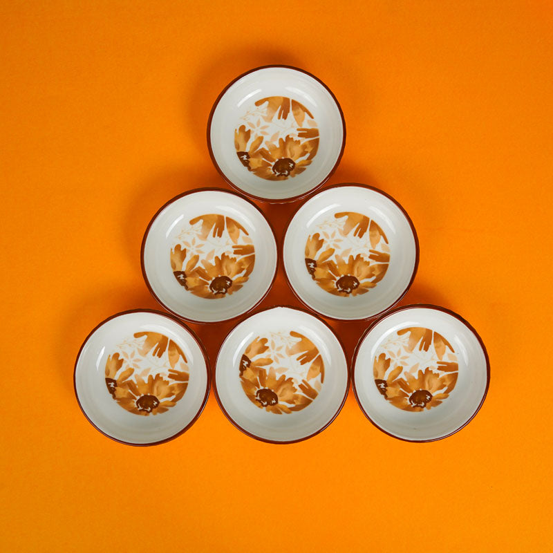 Buy Sunflower Glow Bowl (150 ML/ 850 ML) - Set Of Seven Dessert Bowls from Vaaree