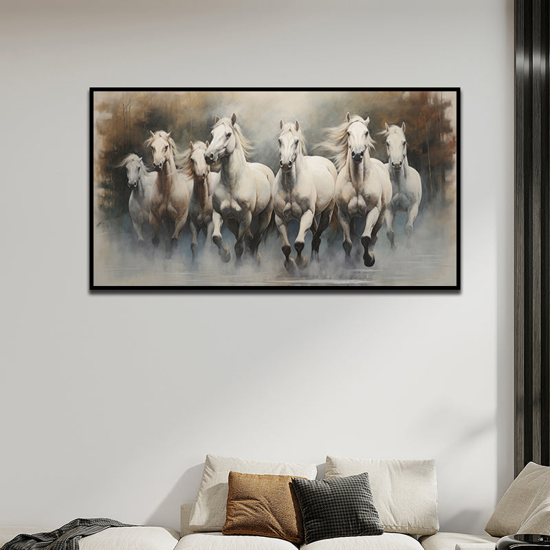 Buy Moody Palominos Canvas Wall Painting With Frame - Black Wall Art & Paintings from Vaaree