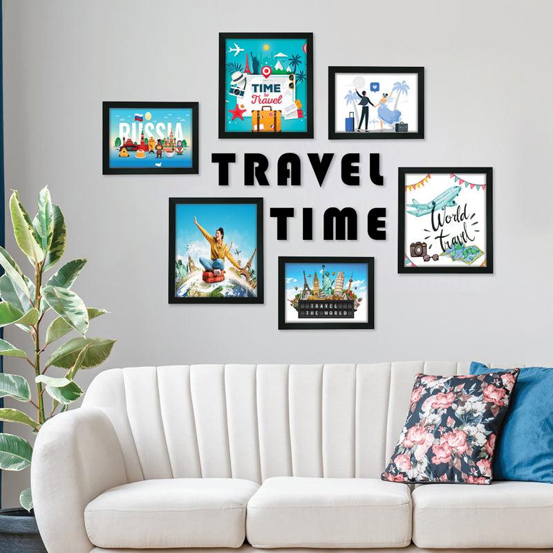 Buy Whispers of Time "Travel Time" Synthetic Photo Frame - Seven Piece Set Photo Frames from Vaaree