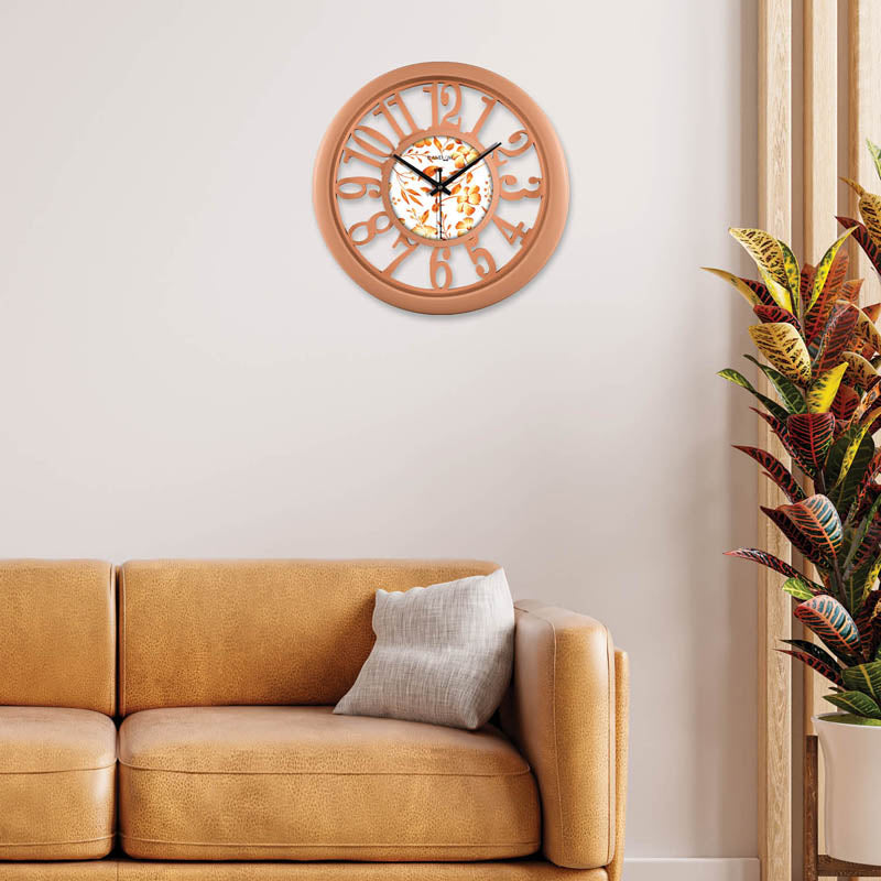 Buy Marigold Peach Wall Clock Wall Clock from Vaaree