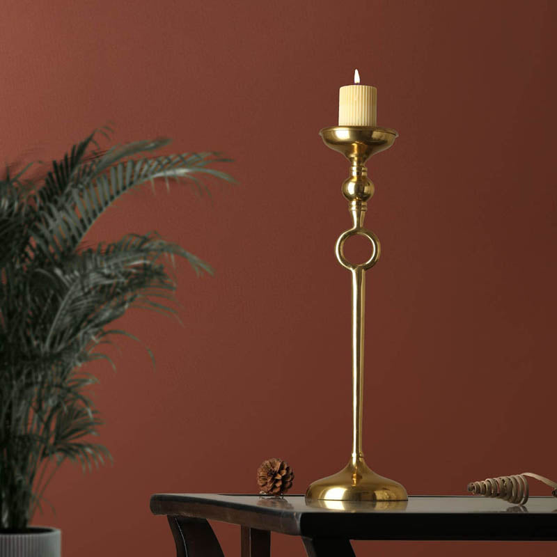 Buy Luna Pillar Candle Holder (Gold) - Large Candle Holders from Vaaree