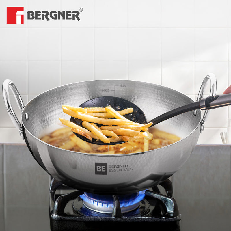 Buy Bergner Stainless Steel Hammered Kadai - 1300 ML Kadhai from Vaaree
