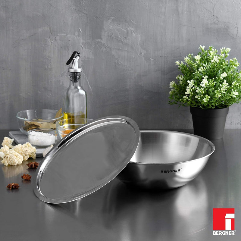 Buy Bergner Argent Triply Stainless Steel Induction Base Tasra With Lid - 1500 ML Bowl from Vaaree
