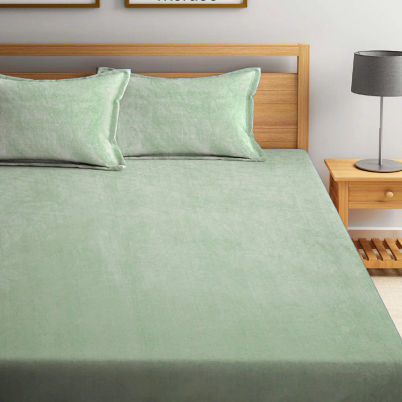 Buy Sarva Solid Bedsheet - Sea Green Bedsheets from Vaaree
