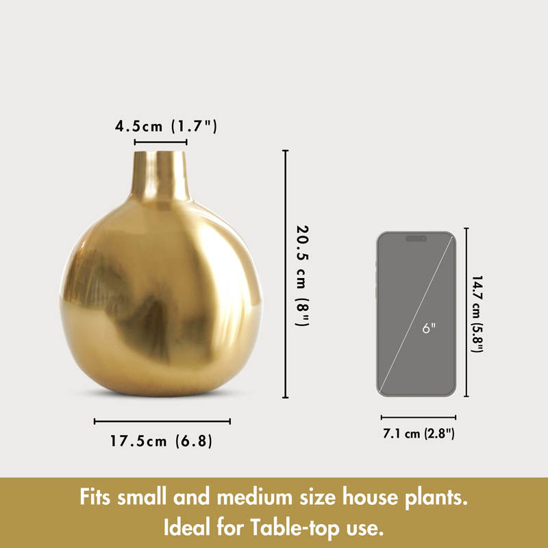 Buy Sheen Metal Golden Flower vase - Shiny Gold Vase from Vaaree